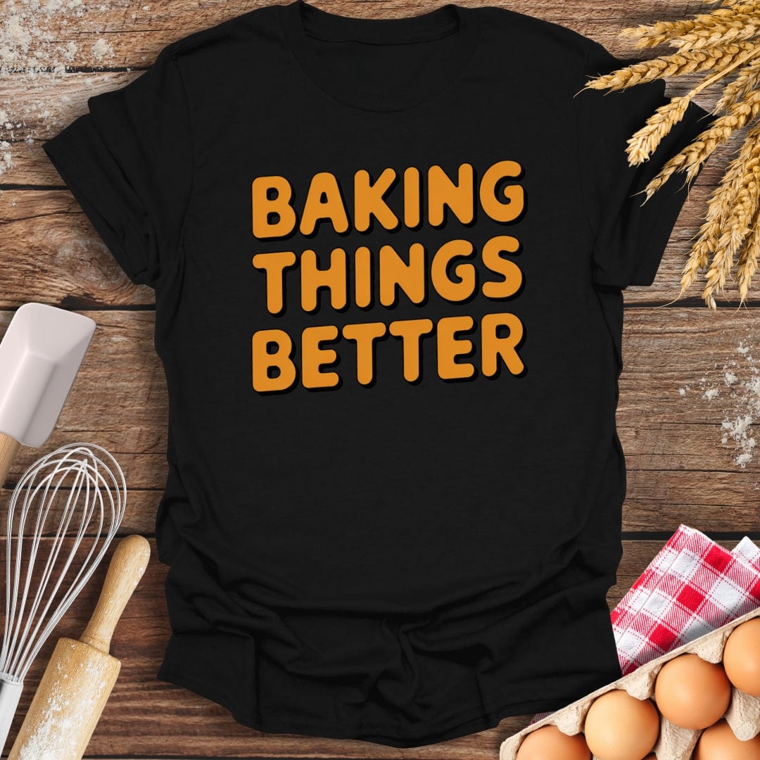 Baking Things Better Retro T-Shirt Black / S Baking Threads