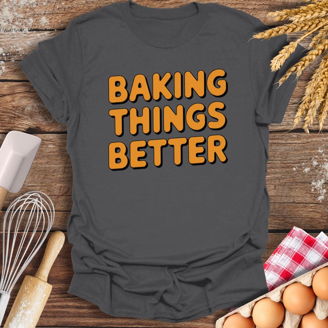 Baking Things Better Retro T-Shirt Charcoal / S Baking Threads