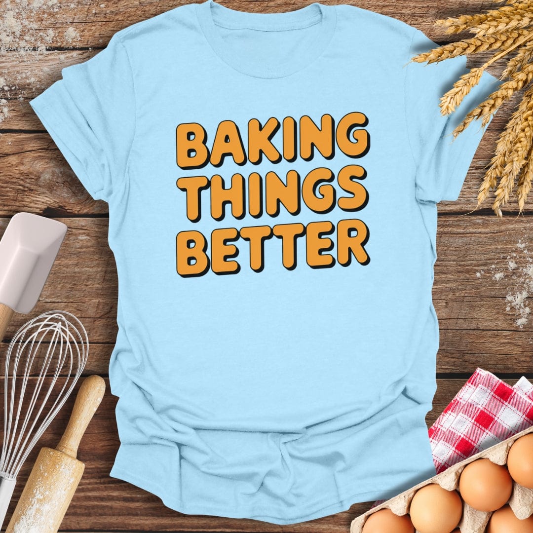 Baking Things Better Retro T-Shirt Light Blue / S Baking Threads