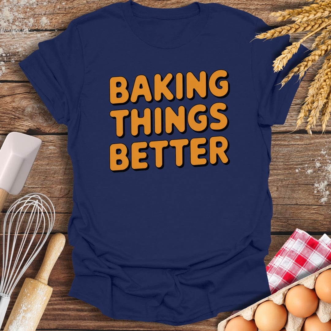 Baking Things Better Retro T-Shirt Navy / S Baking Threads