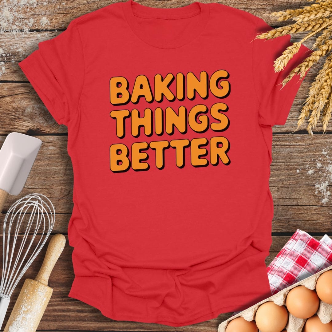 Baking Things Better Retro T-Shirt Red / S Baking Threads