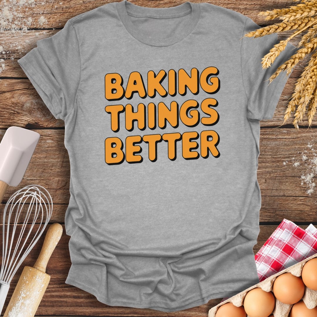 Baking Things Better Retro T-Shirt Sport Grey / S Baking Threads