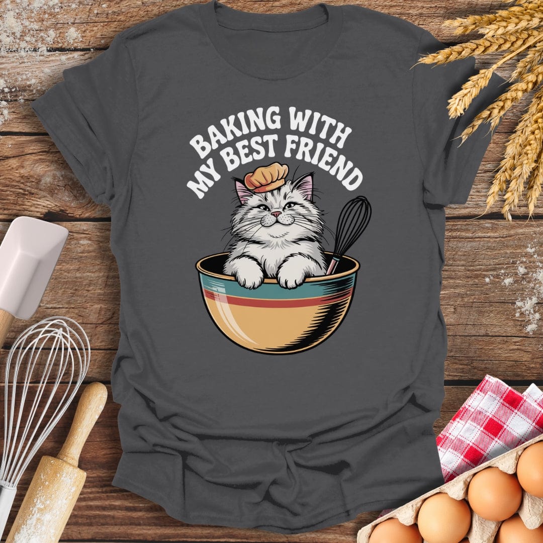 Baking With My Best Friend T-Shirt Charcoal / S Baking Threads