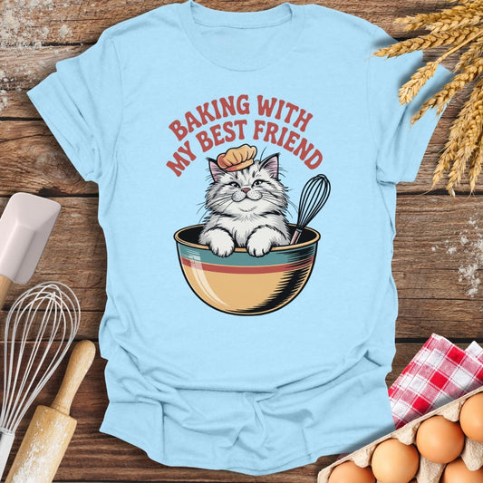 Baking With My Best Friend T-Shirt Light Blue / S Baking Threads