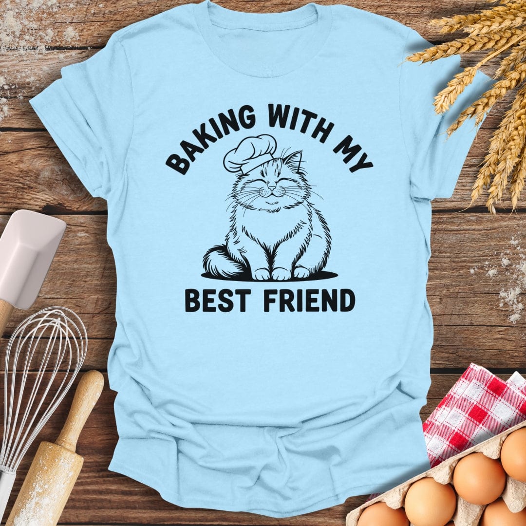 Baking With My Best Friend T-Shirt Light Blue / S Baking Threads