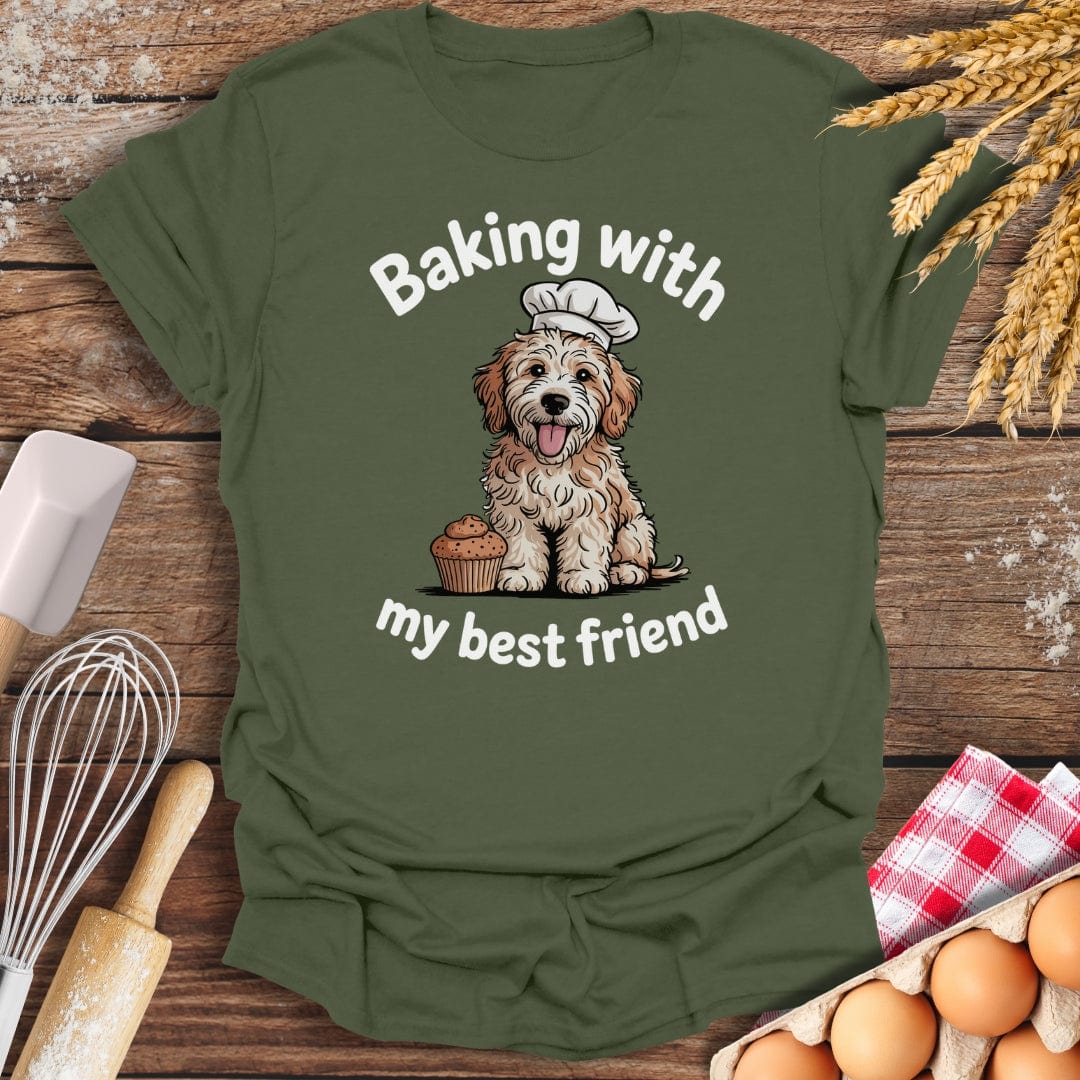 Baking With My Best Friend T-Shirt Military Green / S Baking Threads