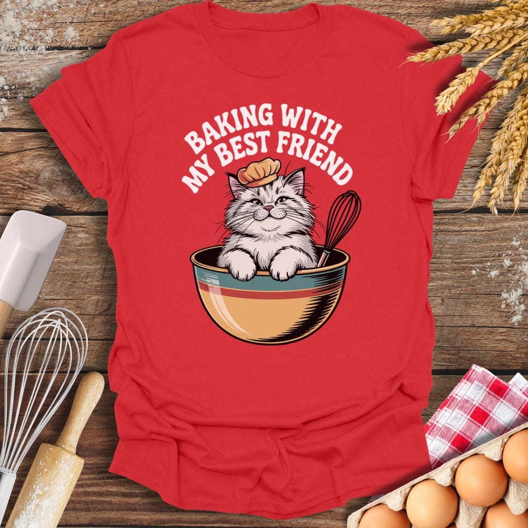 Baking With My Best Friend T-Shirt Red / S Baking Threads