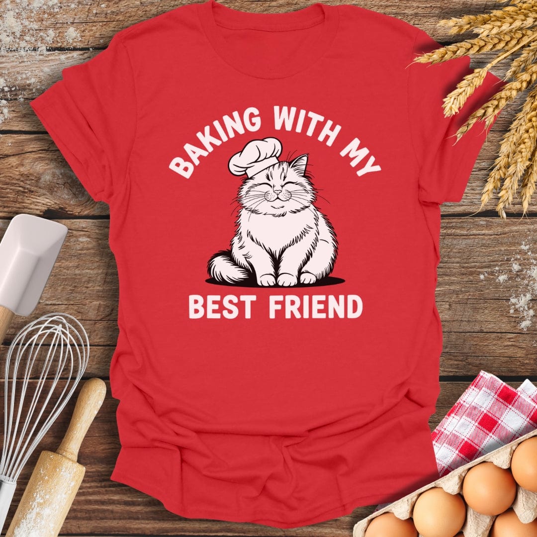 Baking With My Best Friend T-Shirt Red / S Baking Threads