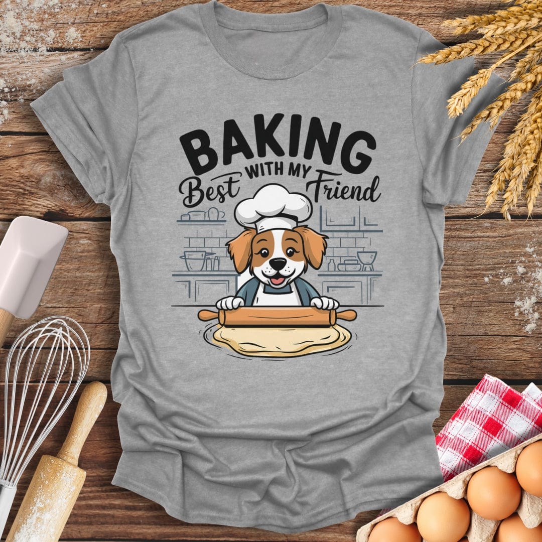 Baking With My Best Friend T-Shirt Sport Grey / S Baking Threads