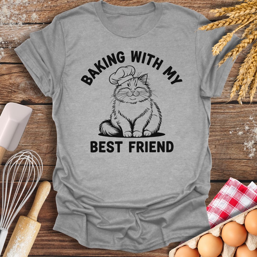 Baking With My Best Friend T-Shirt Sport Grey / S Baking Threads