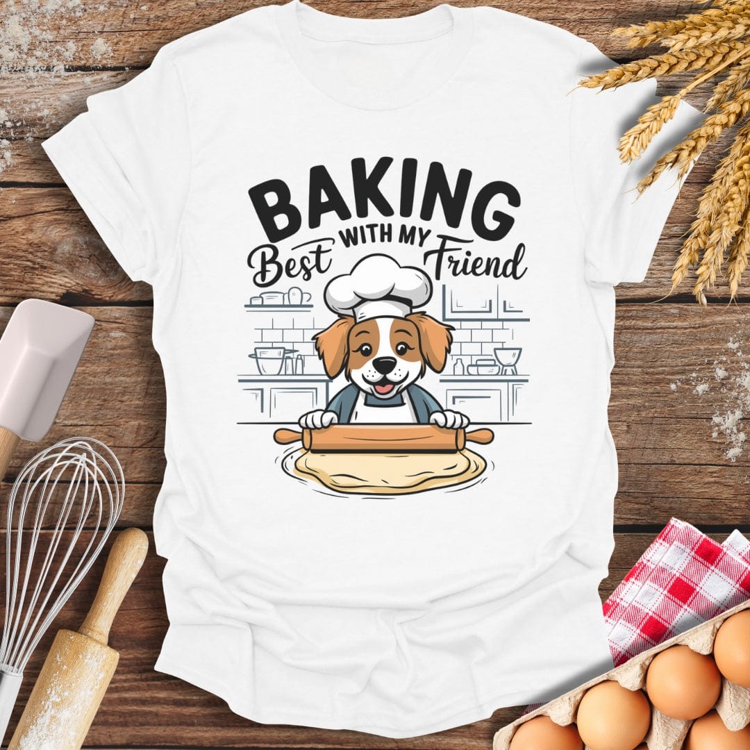 Baking With My Best Friend T-Shirt White / S Baking Threads