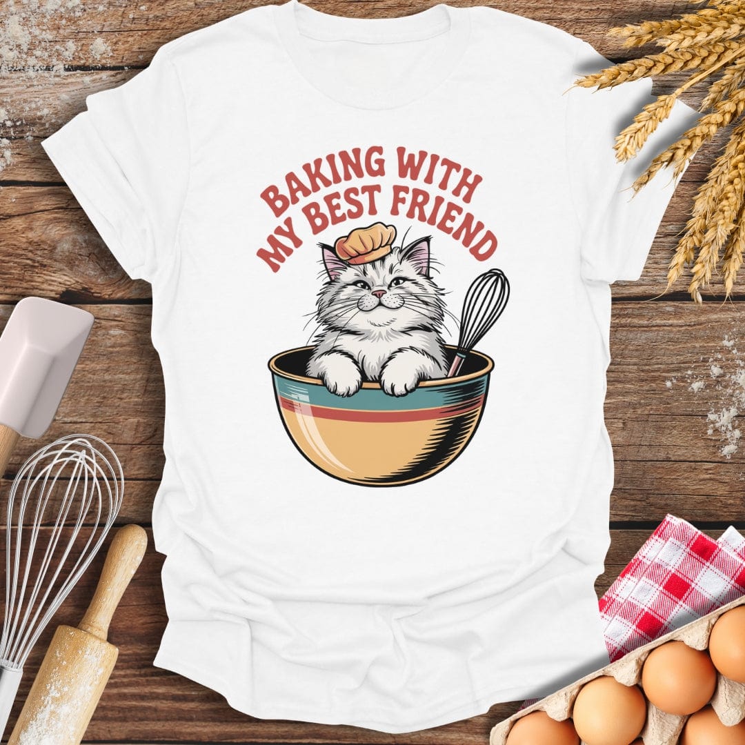 Baking With My Best Friend T-Shirt White / S Baking Threads