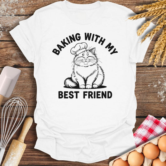 Baking With My Best Friend T-Shirt White / S Baking Threads