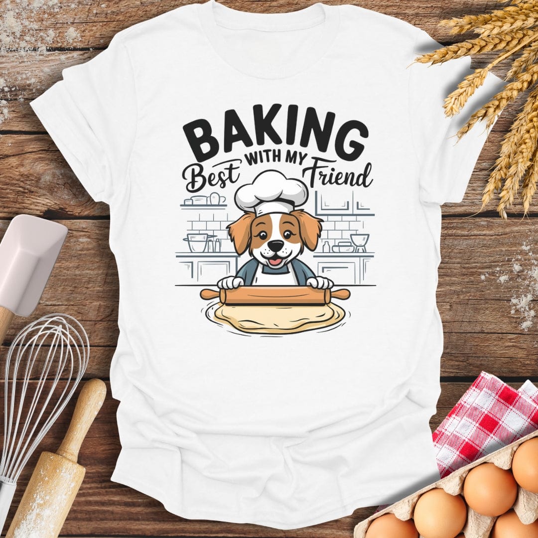 Baking With My Best Friend T-Shirt White / S Baking Threads