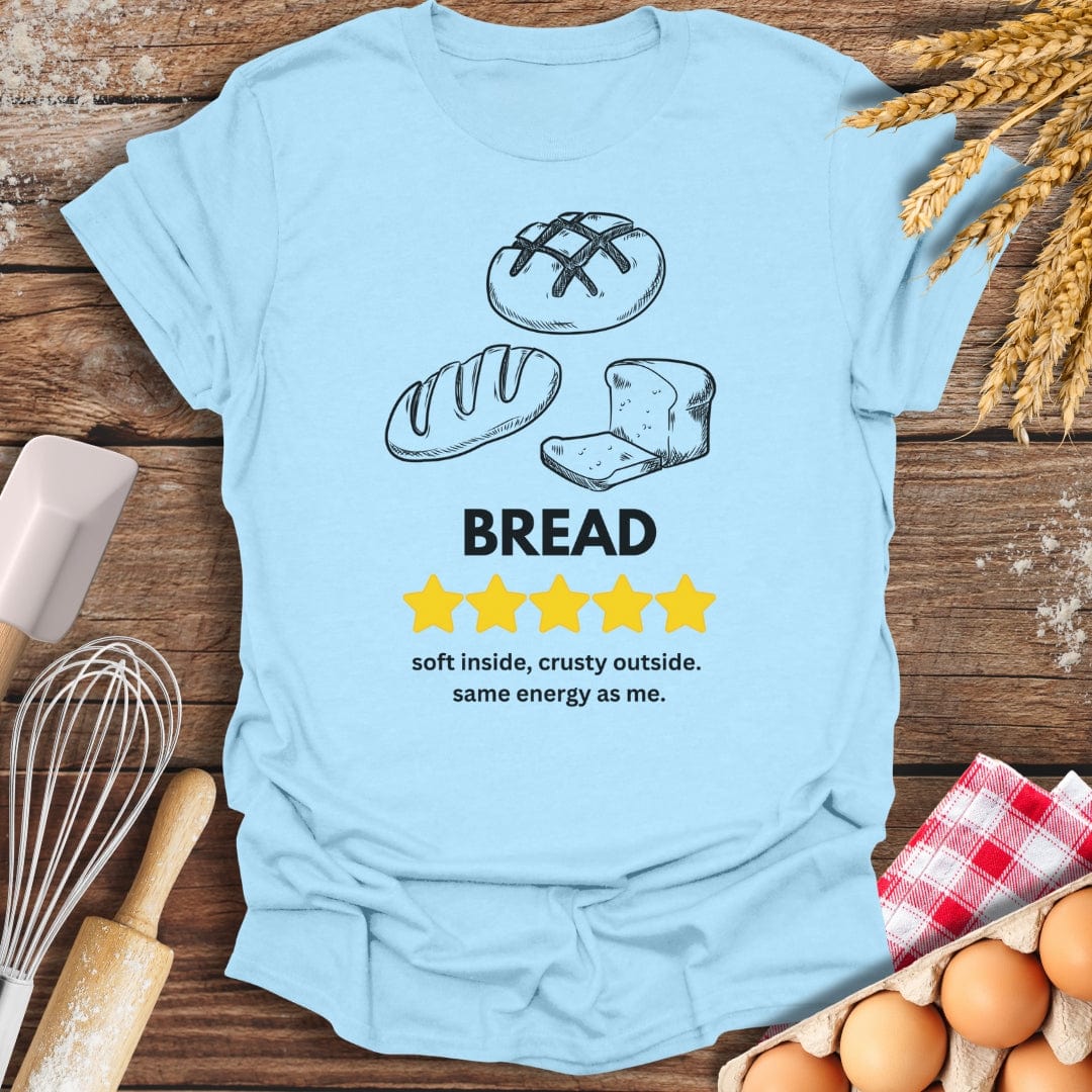 Bread: 5 Star Review T-Shirt Light Blue / S Baking Threads