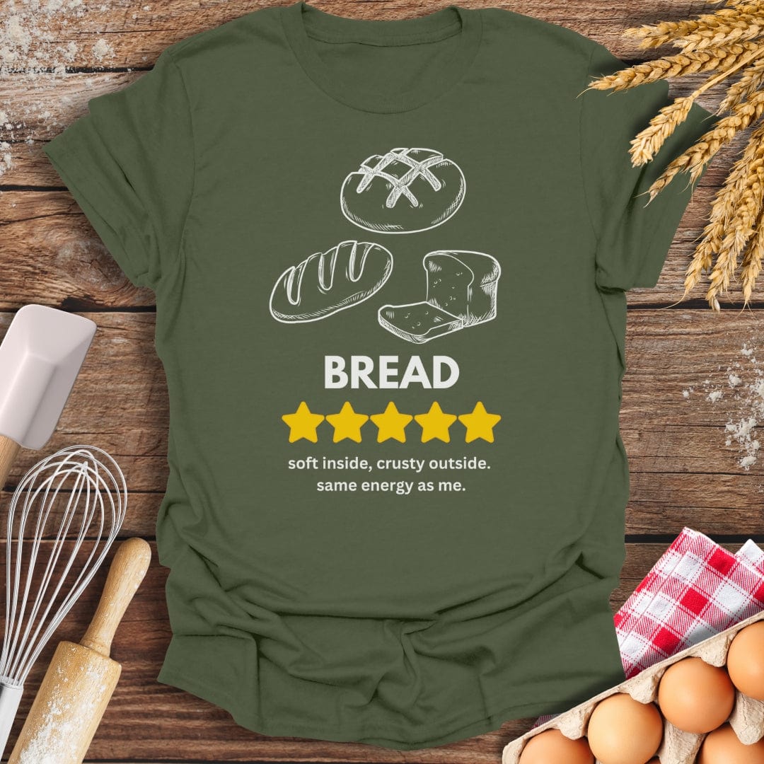 Bread: 5 Star Review T-Shirt Military Green / S Baking Threads