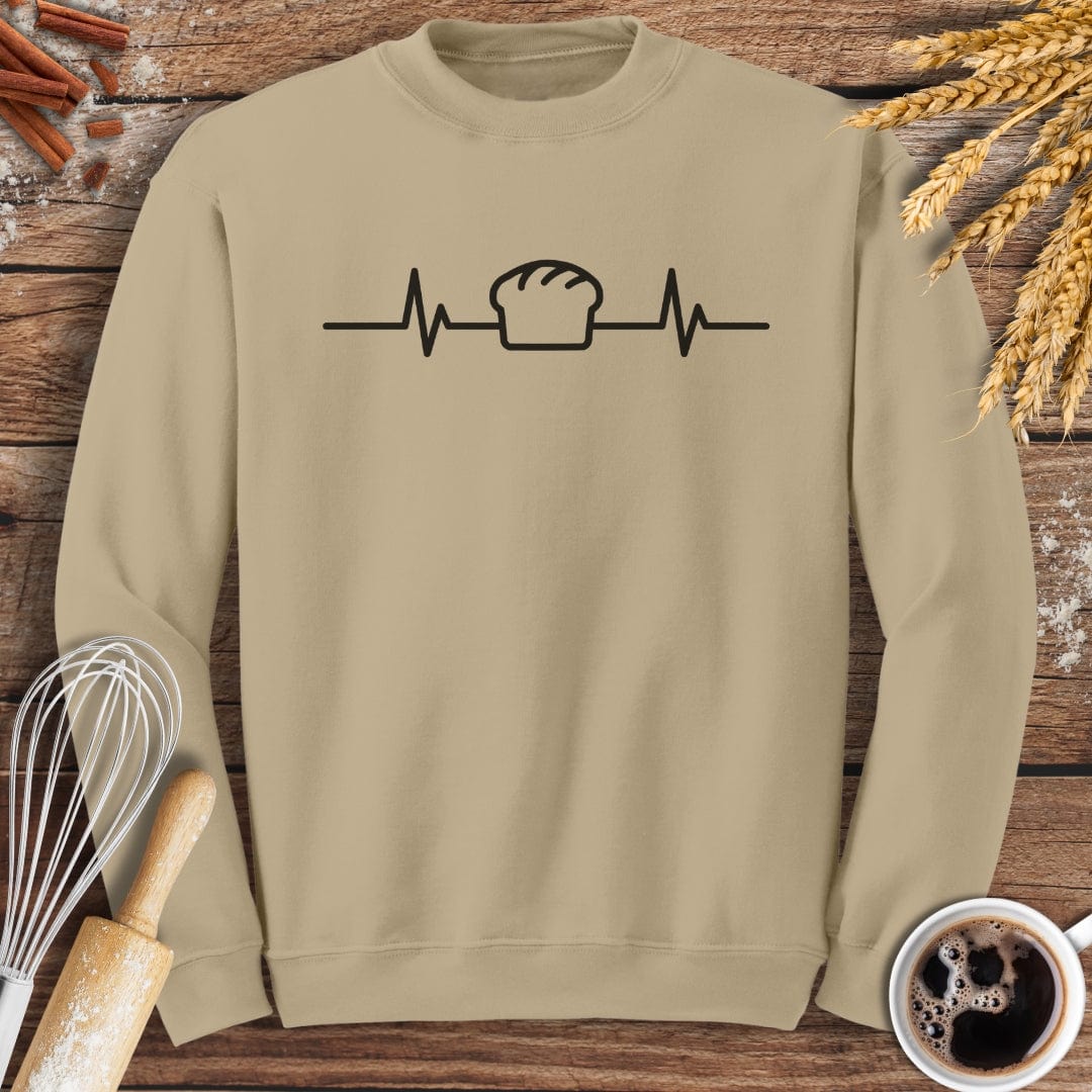 Bread Loaf EKG Sweatshirt Baking Threads