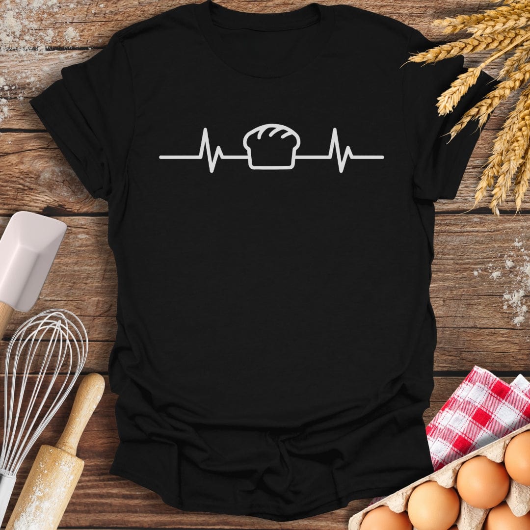 Bread Loaf EKG T-Shirt Black / S Baking Threads