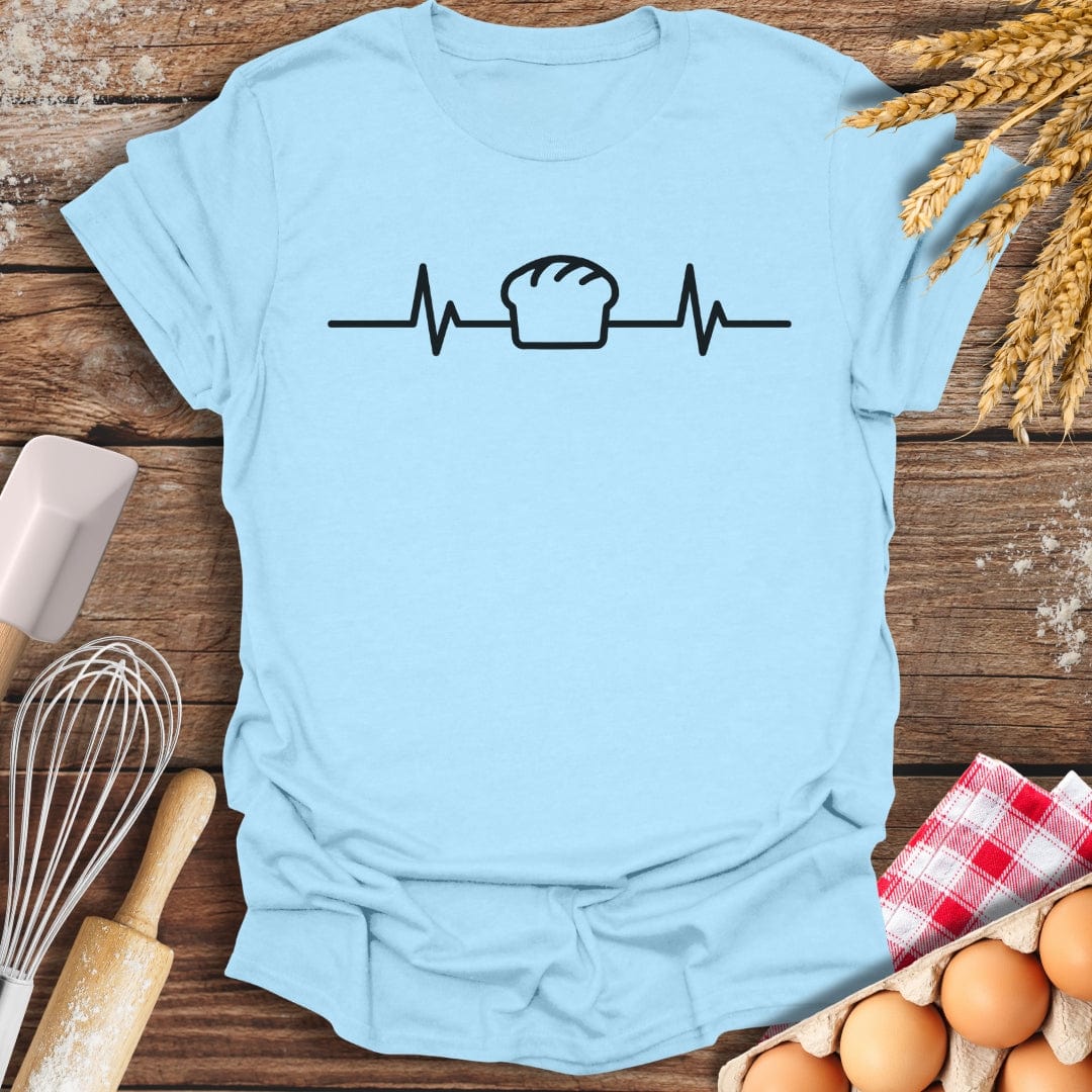 Bread Loaf EKG T-Shirt Light Blue / S Baking Threads