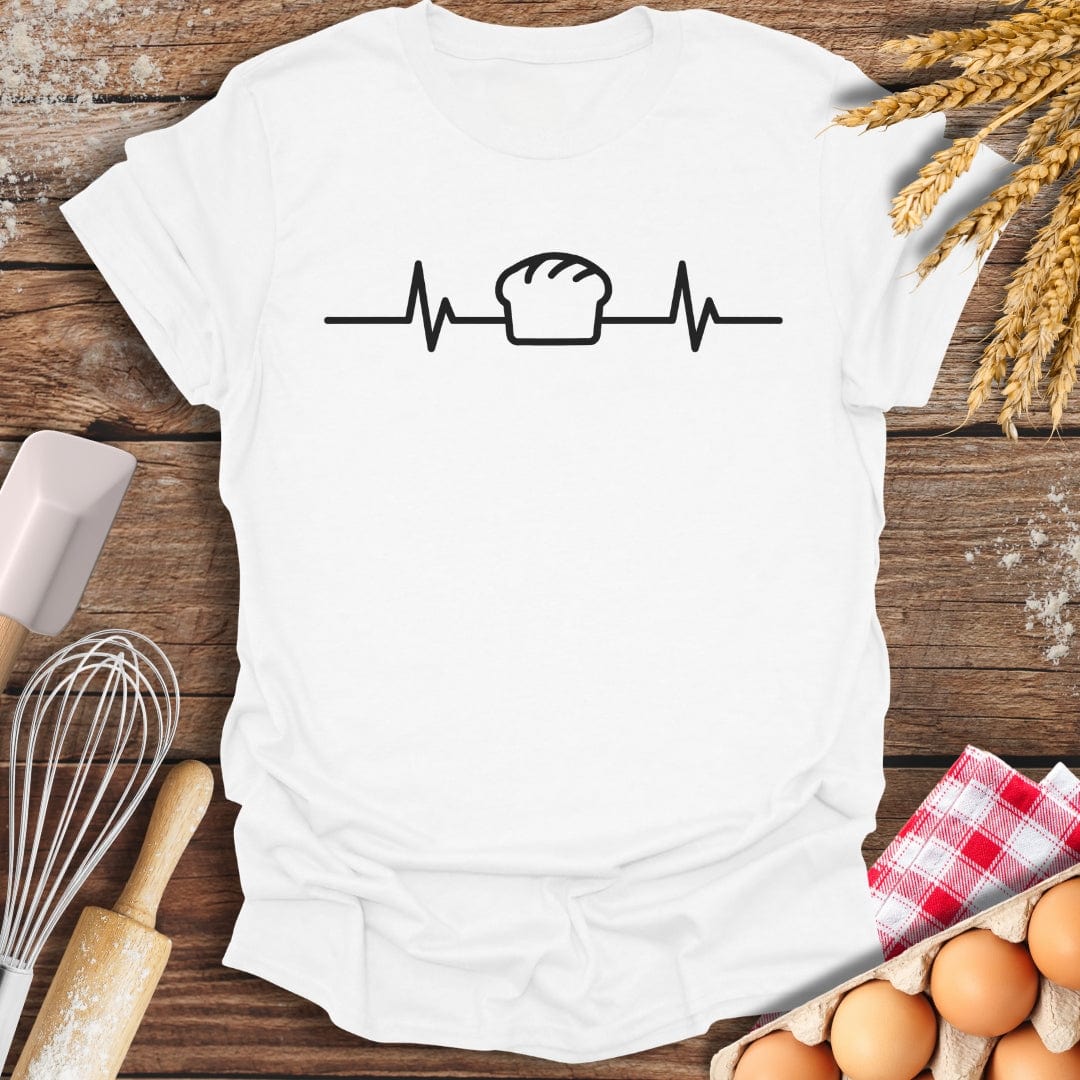 Bread Loaf EKG T-Shirt White / S Baking Threads