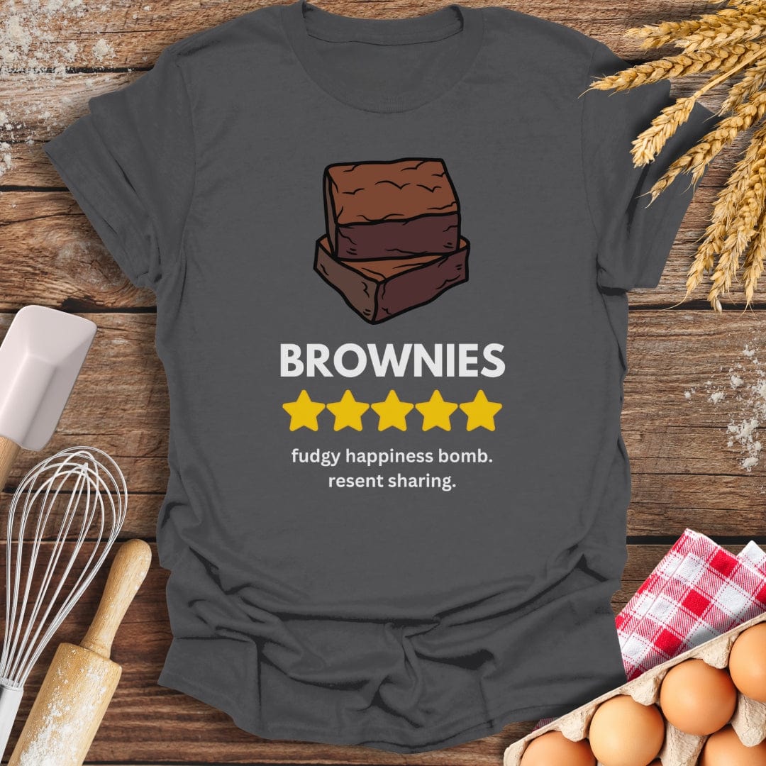Brownies: 5 Star Review T-Shirt Charcoal / S Baking Threads