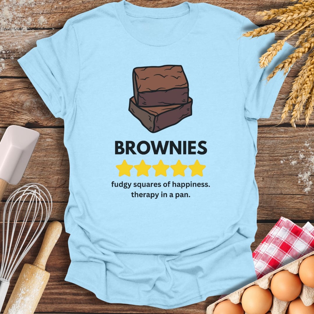 Brownies: 5 Star Review T-Shirt Light Blue / S Baking Threads