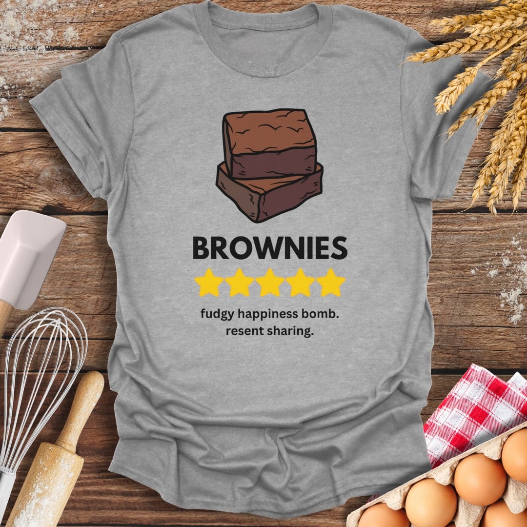 Brownies: 5 Star Review T-Shirt Sport Grey / S Baking Threads