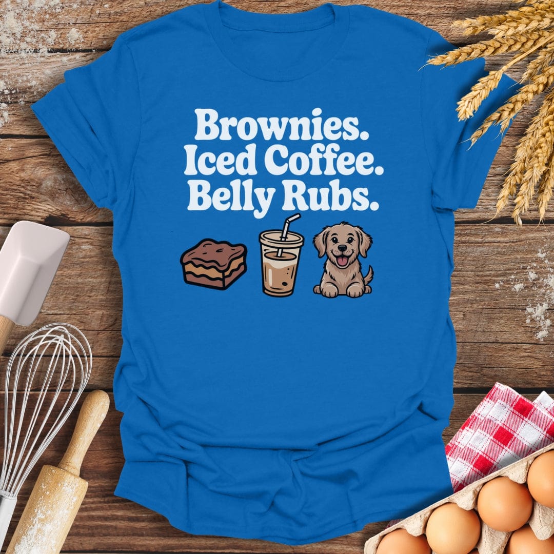 Brownies. Iced Coffee. Belly Rubs. T-Shirt Royal / S Baking Threads