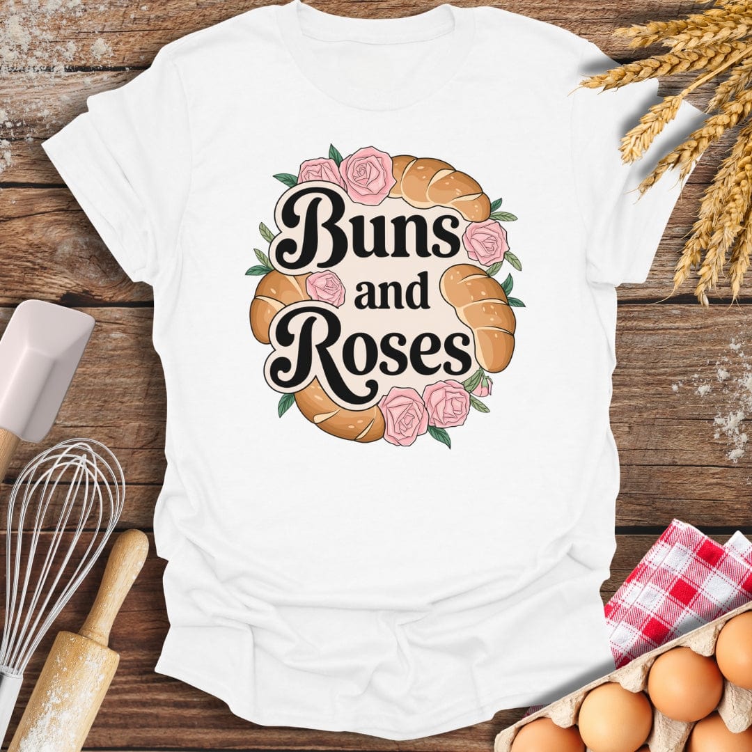 Buns and Roses T-Shirt White / S Baking Threads