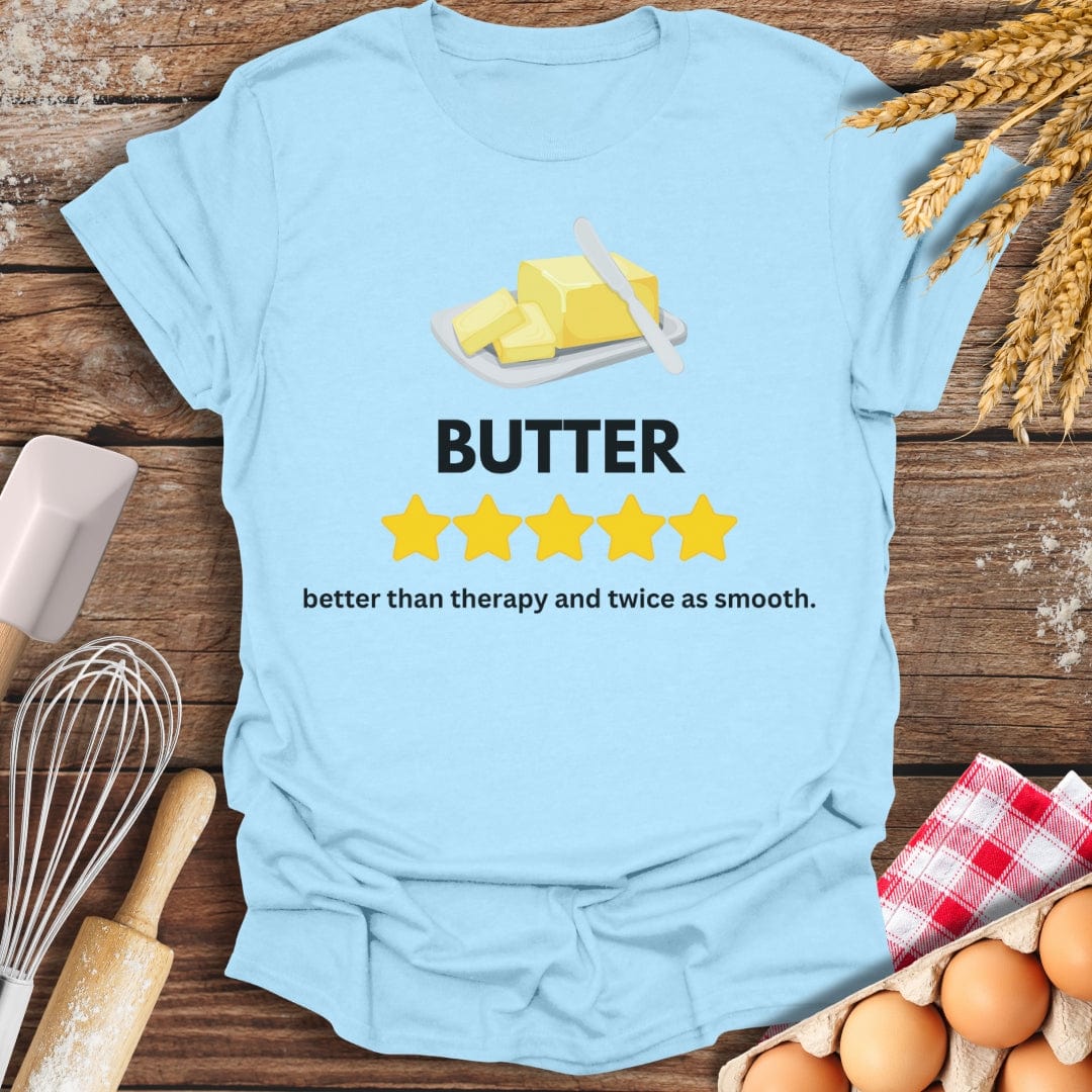 Butter: 5 Star Review T-Shirt Light Blue / S Baking Threads