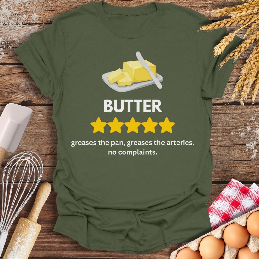 Butter: 5 Star Review T-Shirt Military Green / S Baking Threads