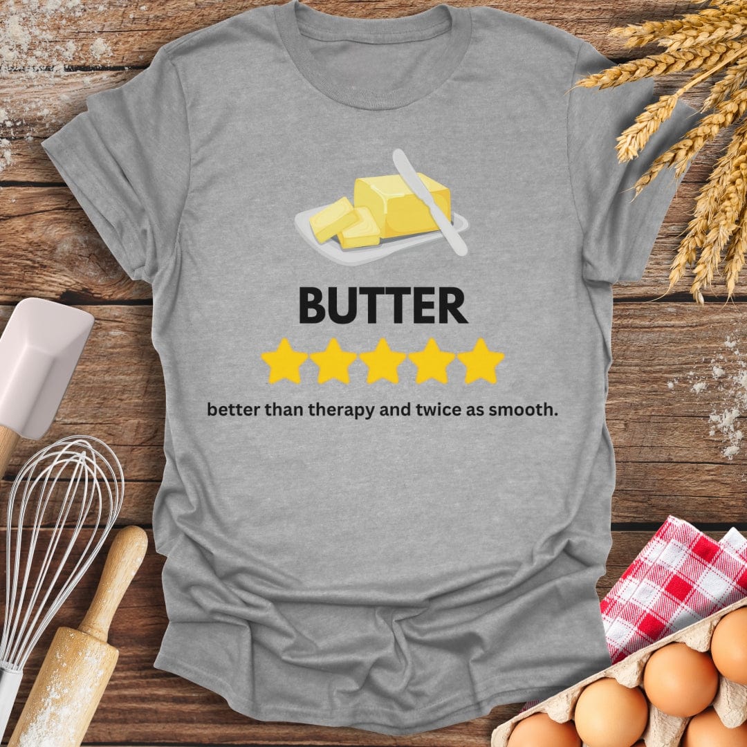 Butter: 5 Star Review T-Shirt Sport Grey / S Baking Threads