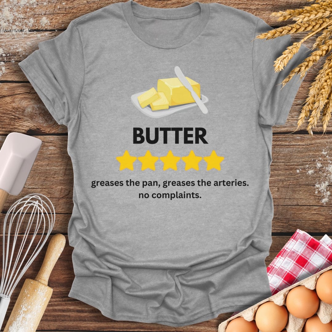 Butter: 5 Star Review T-Shirt Sport Grey / S Baking Threads