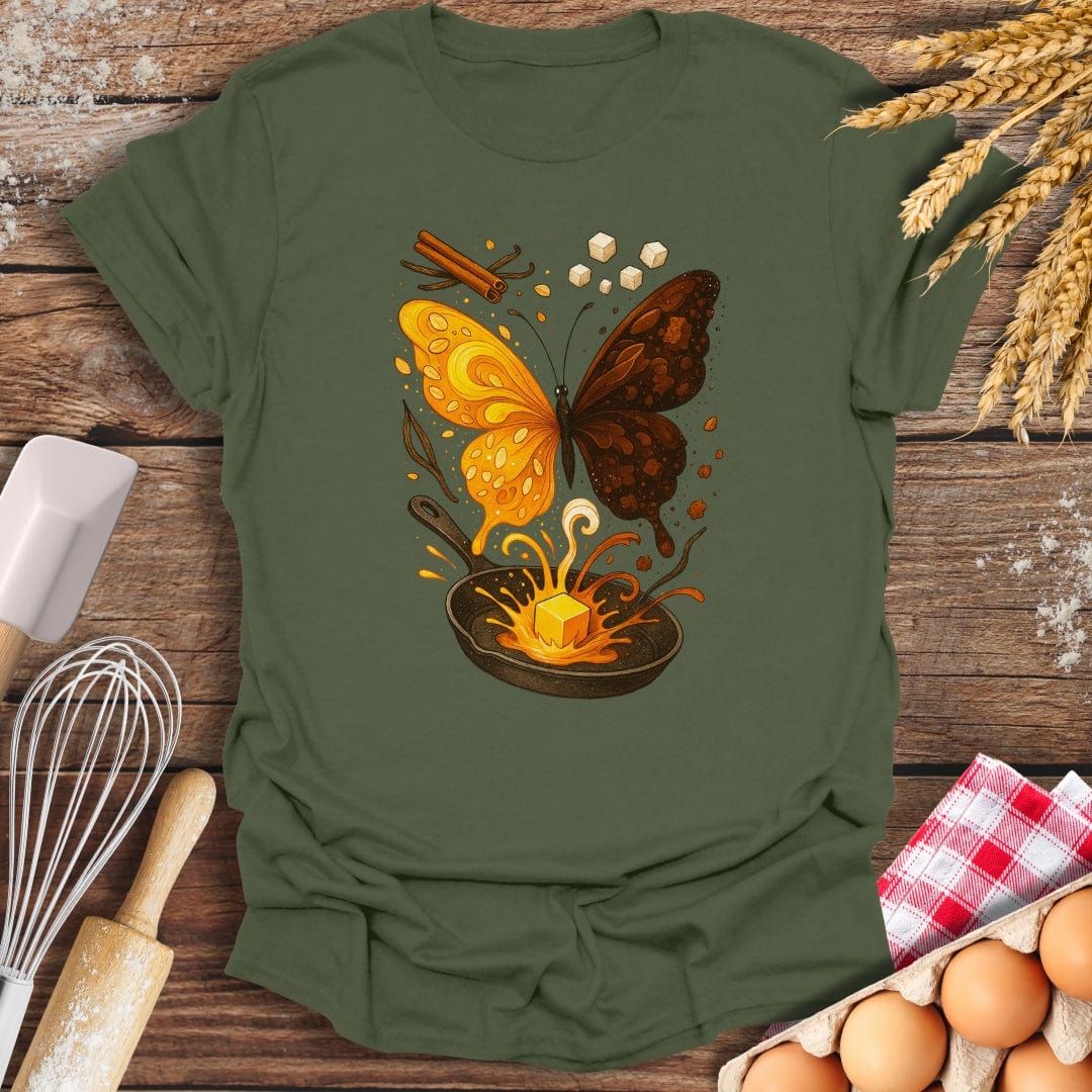 Butterfly Delight T-Shirt Military Green / S Baking Threads