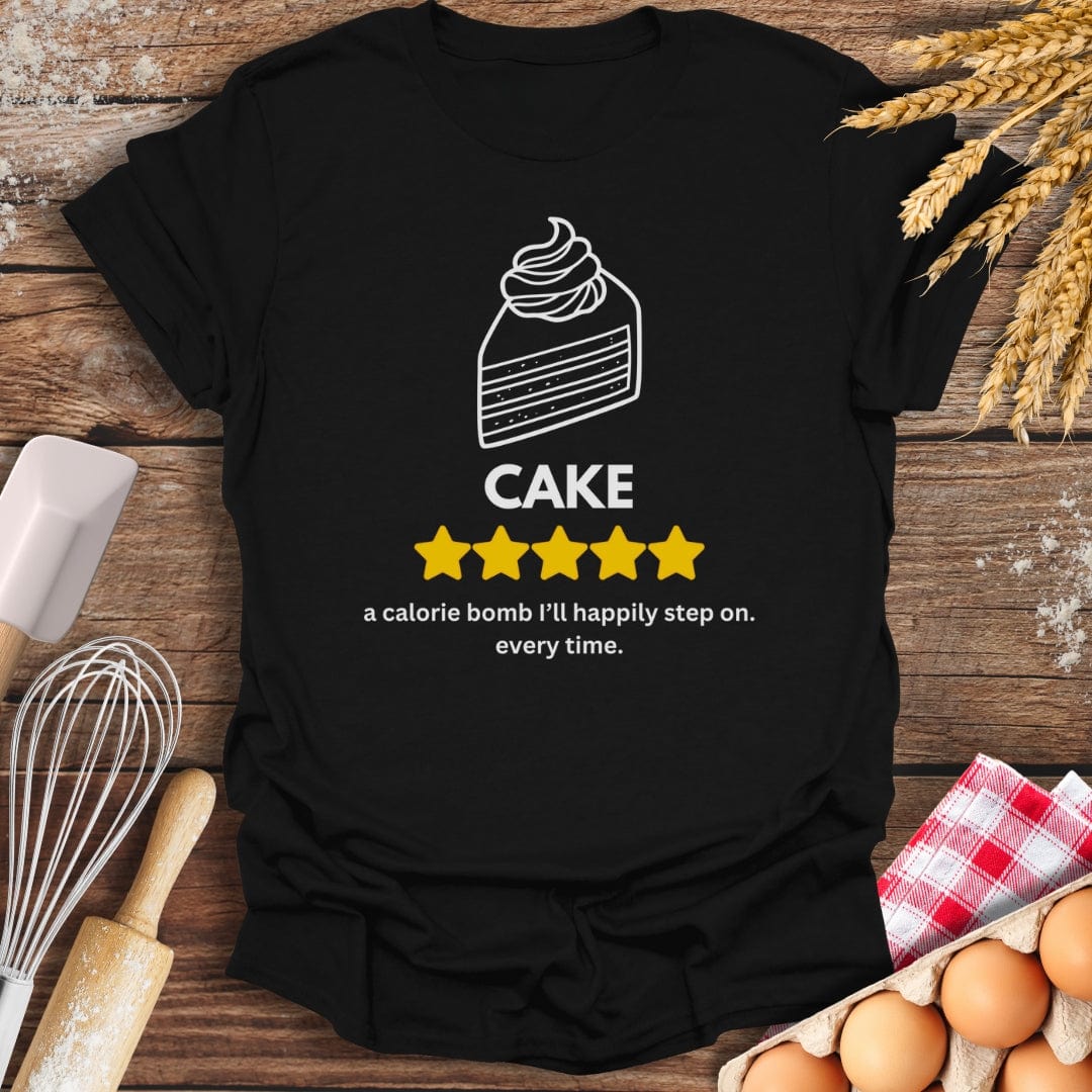 Cake: 5 Star Review T-Shirt Black / S Baking Threads
