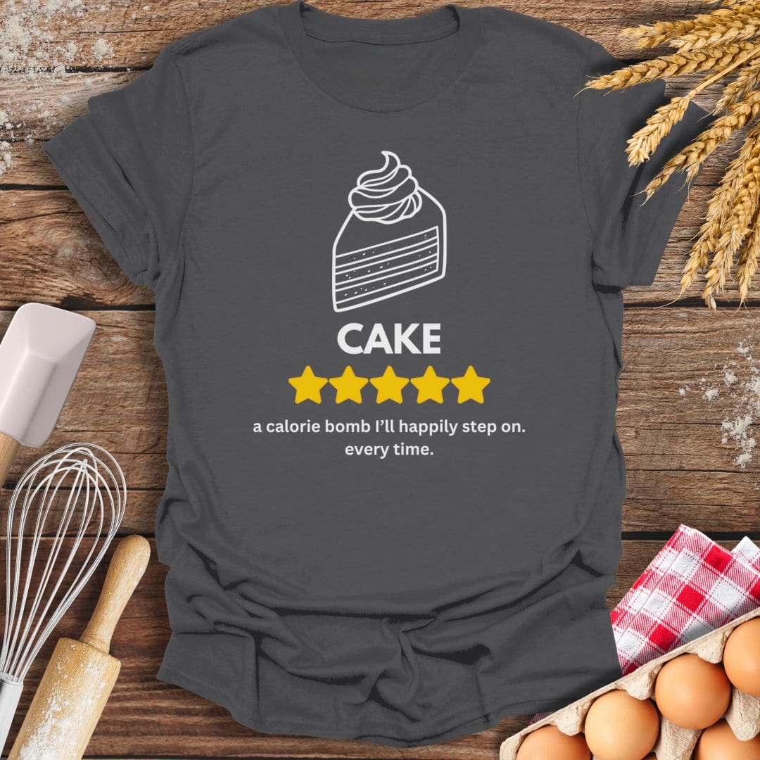 Cake: 5 Star Review T-Shirt Charcoal / S Baking Threads