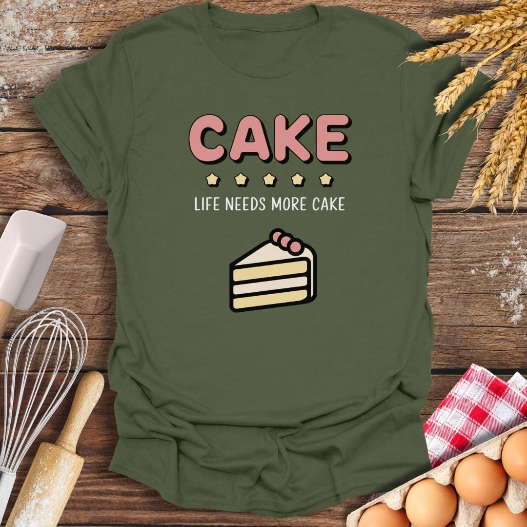 Cake: 5 Star Review T-Shirt Military Green / S Baking Threads