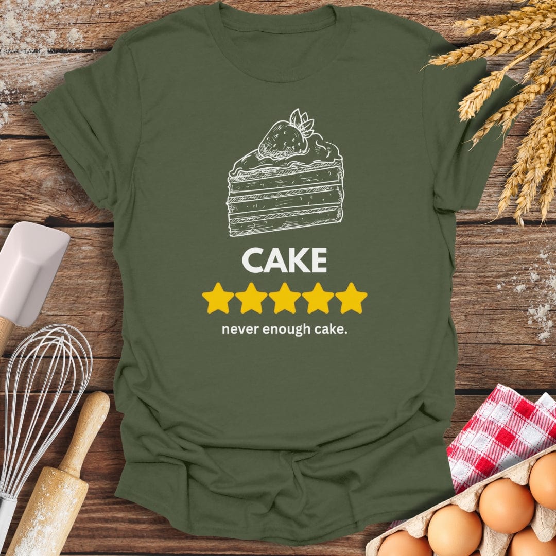Cake: 5 Star Review T-Shirt Military Green / S Baking Threads