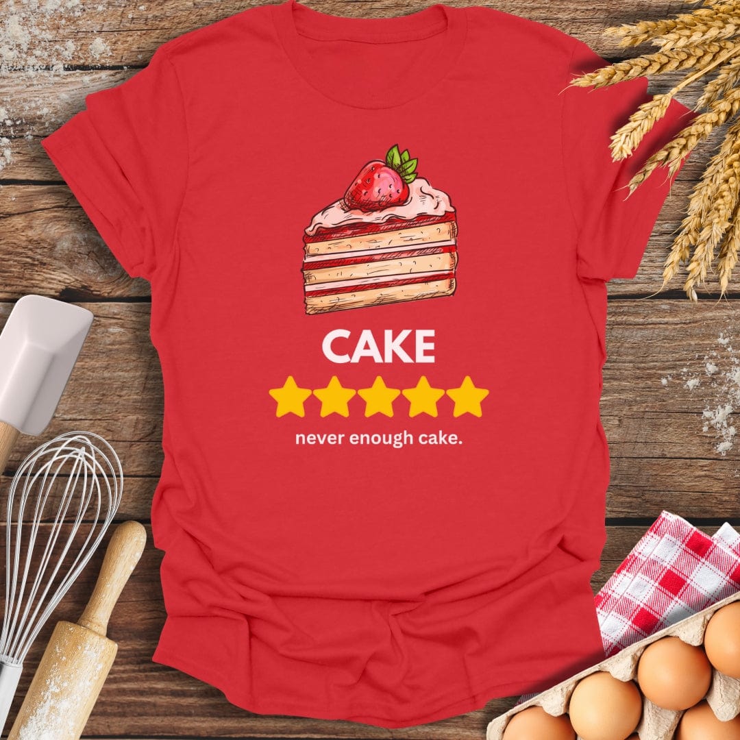 Cake: 5 Star Review T-Shirt Red / S Baking Threads