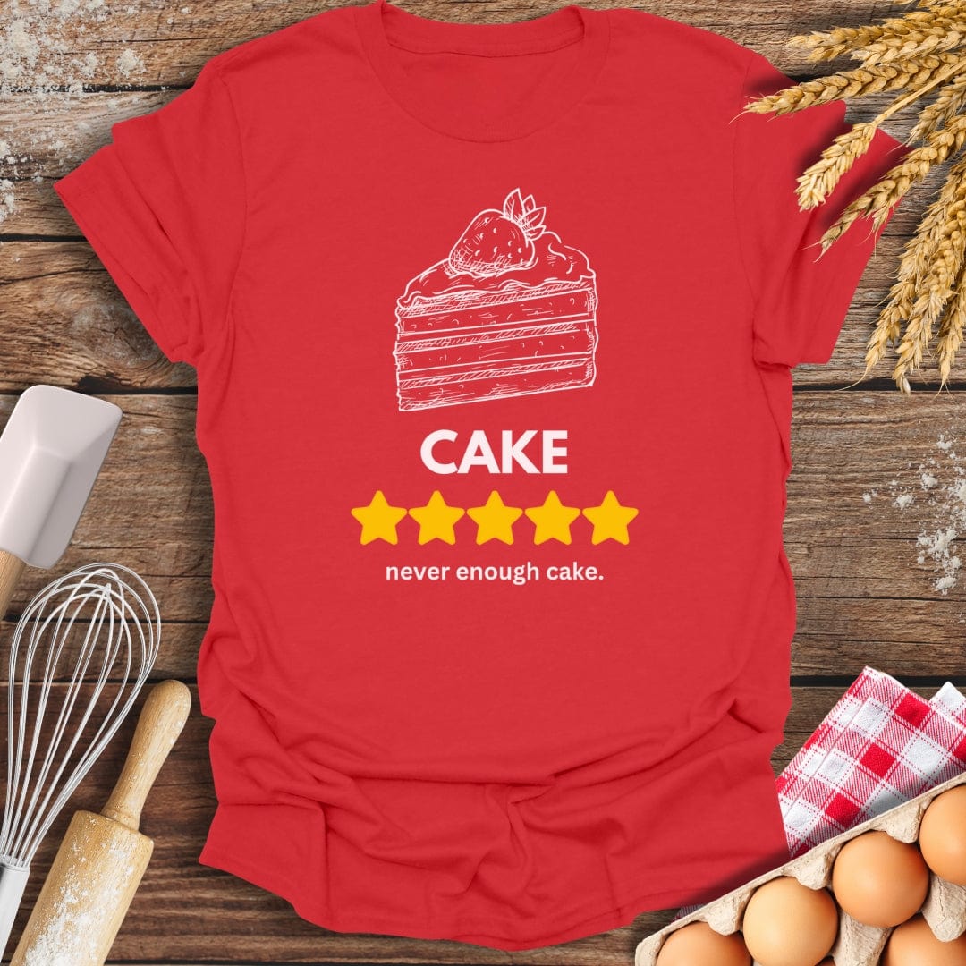 Cake: 5 Star Review T-Shirt Red / S Baking Threads
