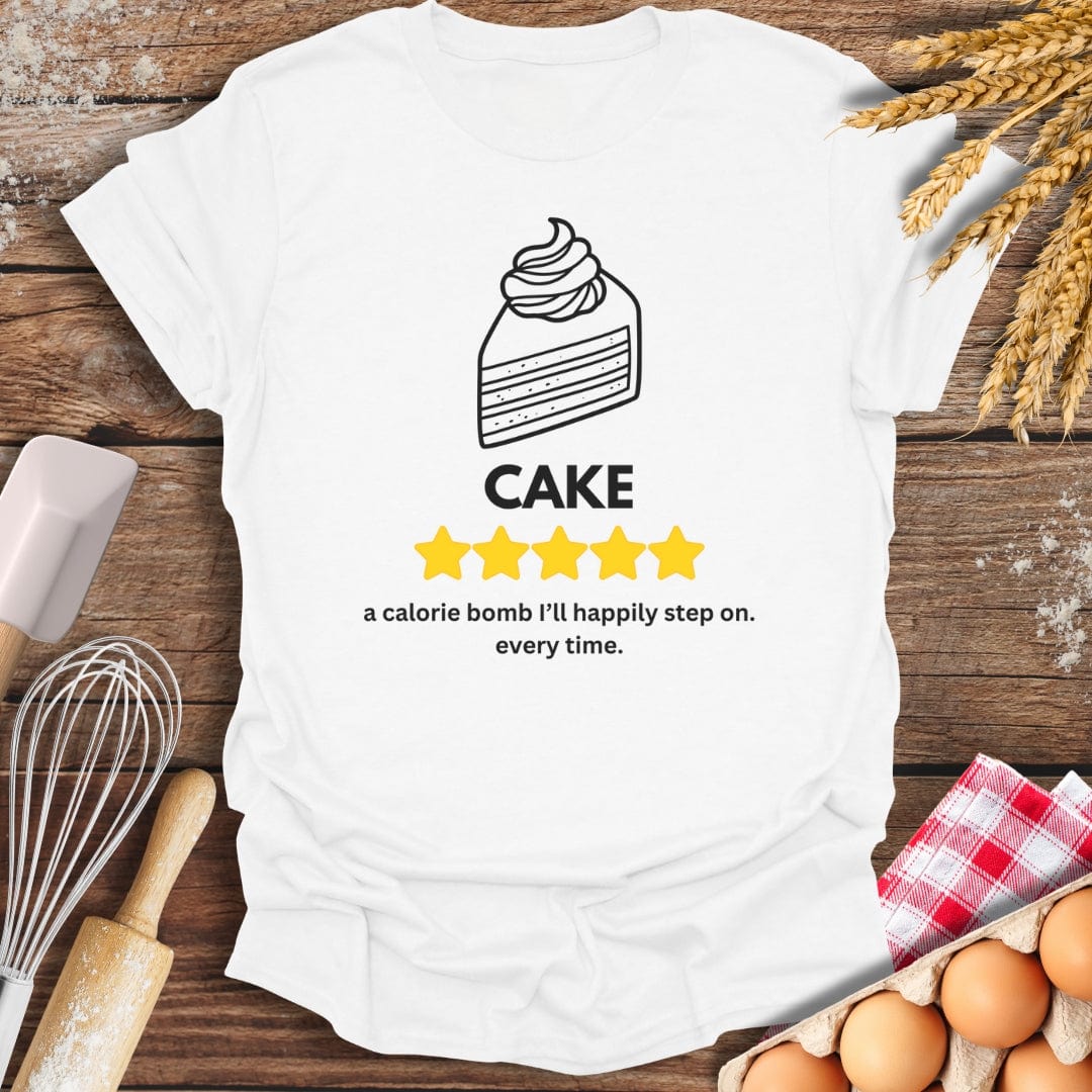 Cake: 5 Star Review T-Shirt White / S Baking Threads
