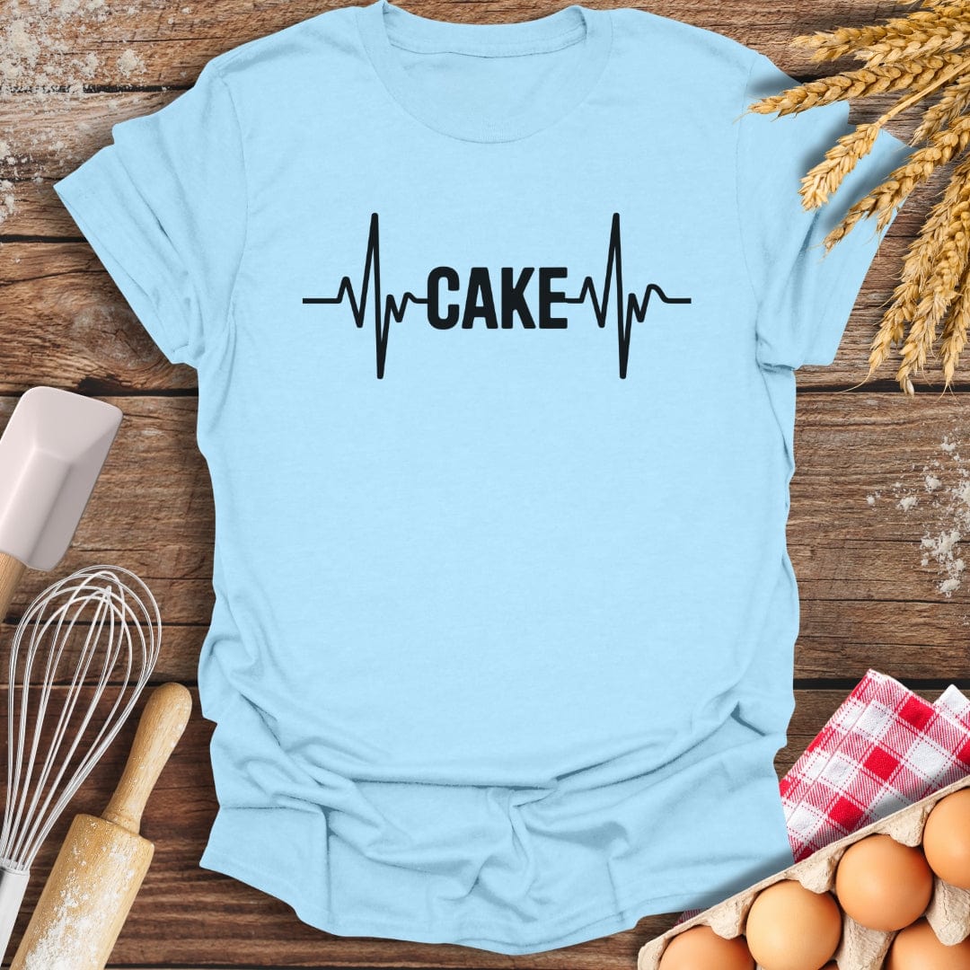 Cake EKG T-Shirt Light Blue / S Baking Threads