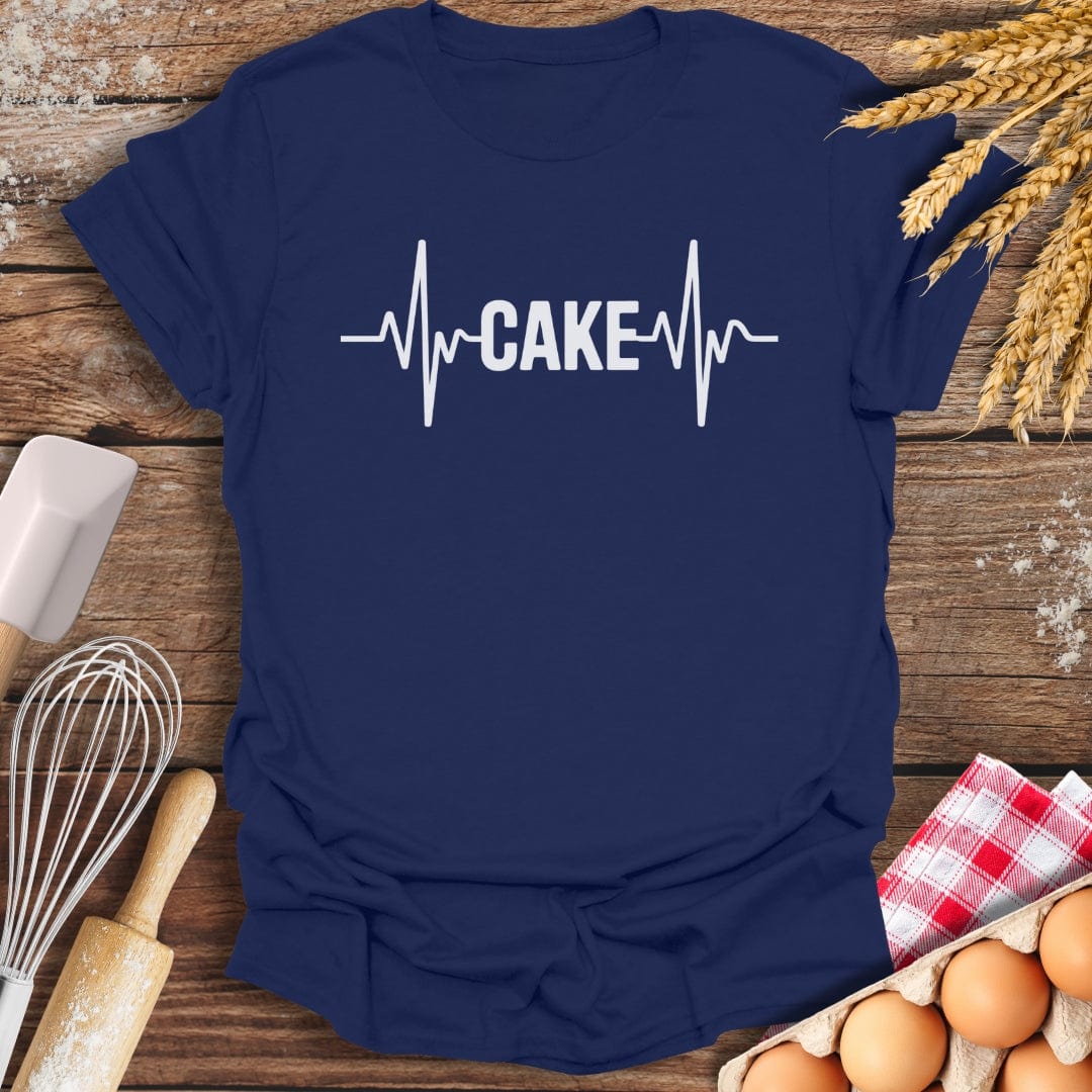 Cake EKG T-Shirt Navy / S Baking Threads