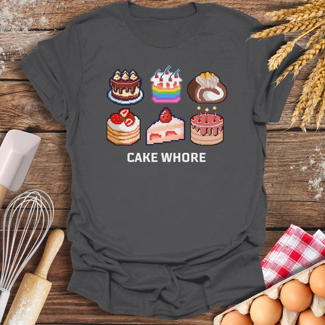 Cake Wh*re T-Shirt Charcoal / S Baking Threads