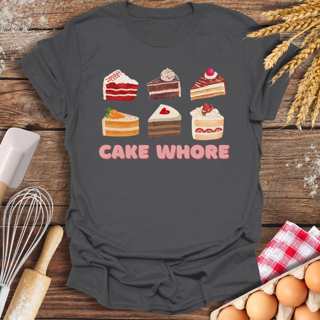 Cake Wh*re T-Shirt Charcoal / S Baking Threads