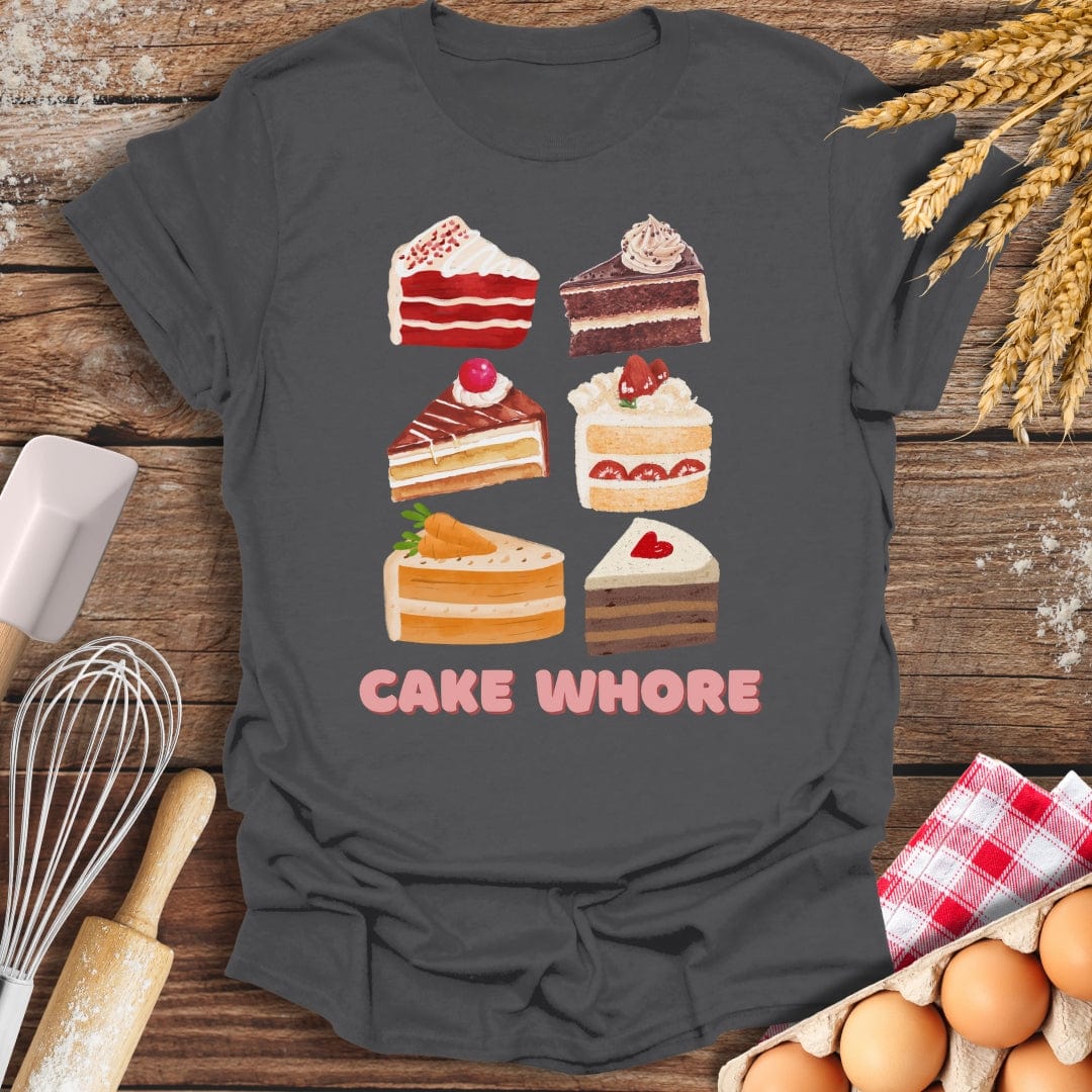 Cake Wh*re T-Shirt Charcoal / S Baking Threads