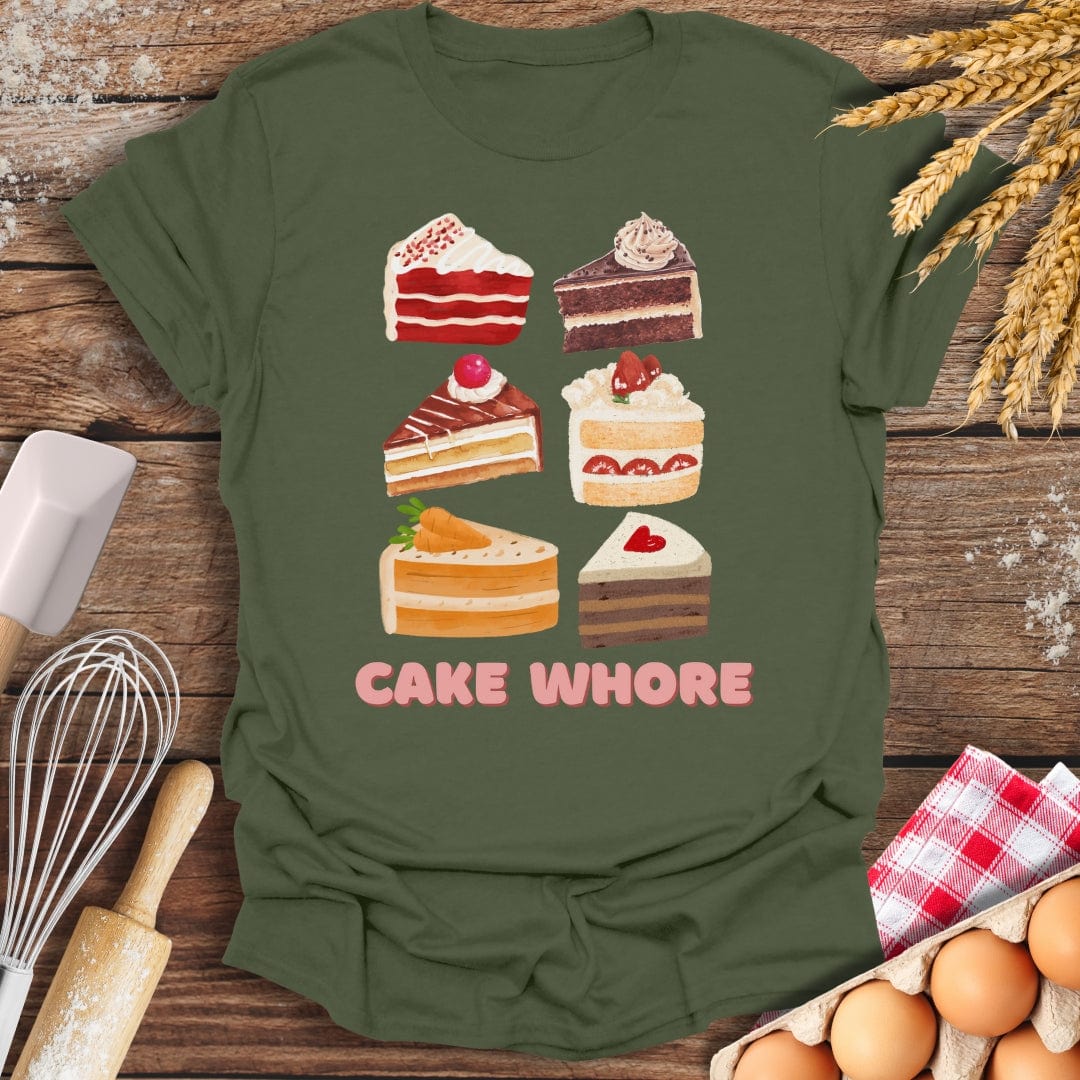 Cake Wh*re T-Shirt Military Green / S Baking Threads