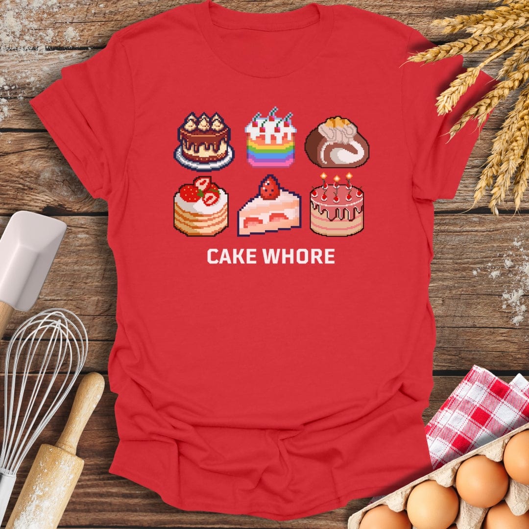 Cake Wh*re T-Shirt Red / S Baking Threads