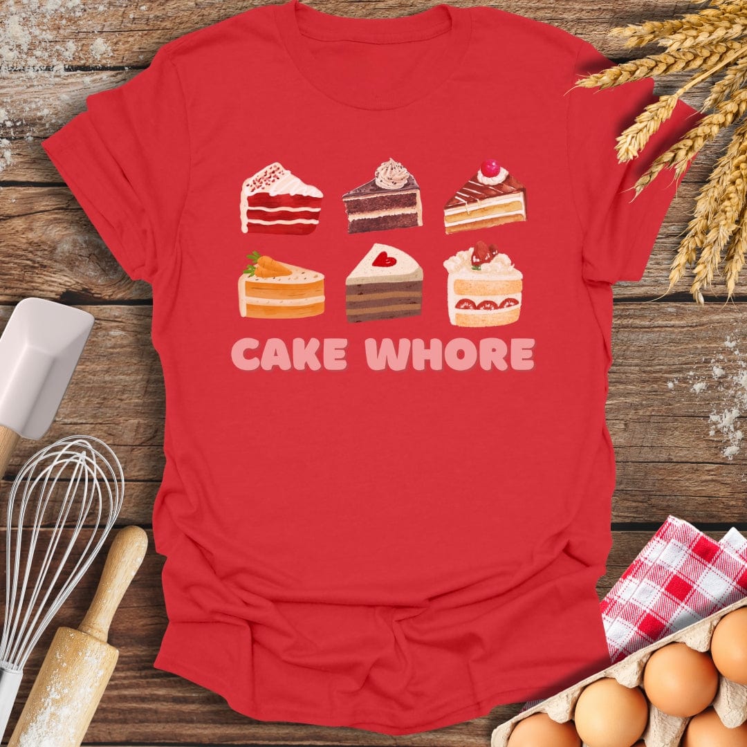 Cake Wh*re T-Shirt Red / S Baking Threads