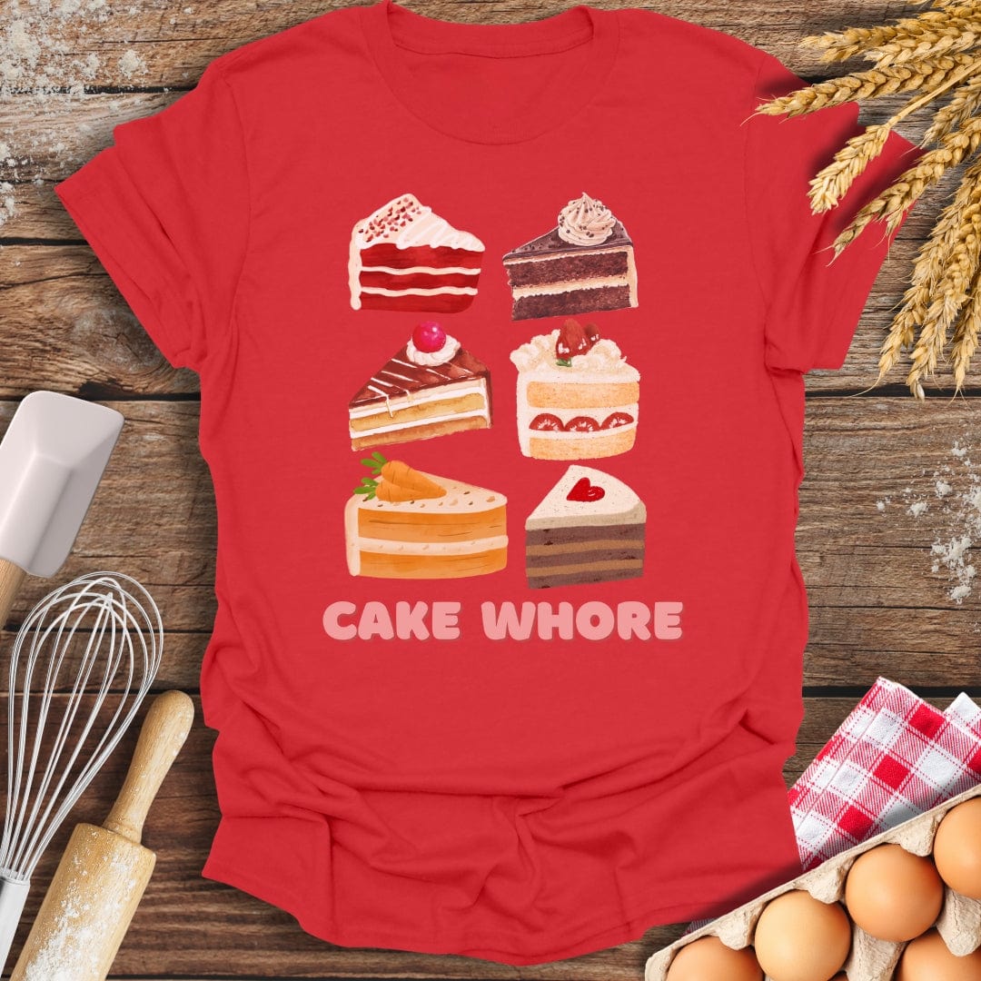 Cake Wh*re T-Shirt Red / S Baking Threads